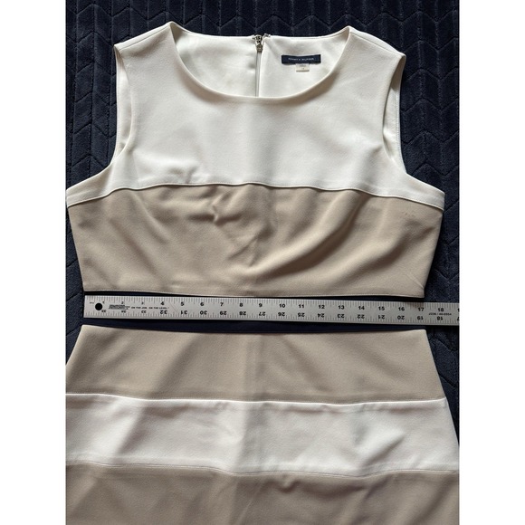 TOMMY HILFIGER Womens Multicolor Round Neck BackZip Midi Slip Dress Sz‎ 14 - Picture 8 of 9
